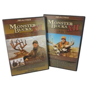 Set of 2 Hunting DVDs Realtree Monster Bucks XII Volume 1 & 2
